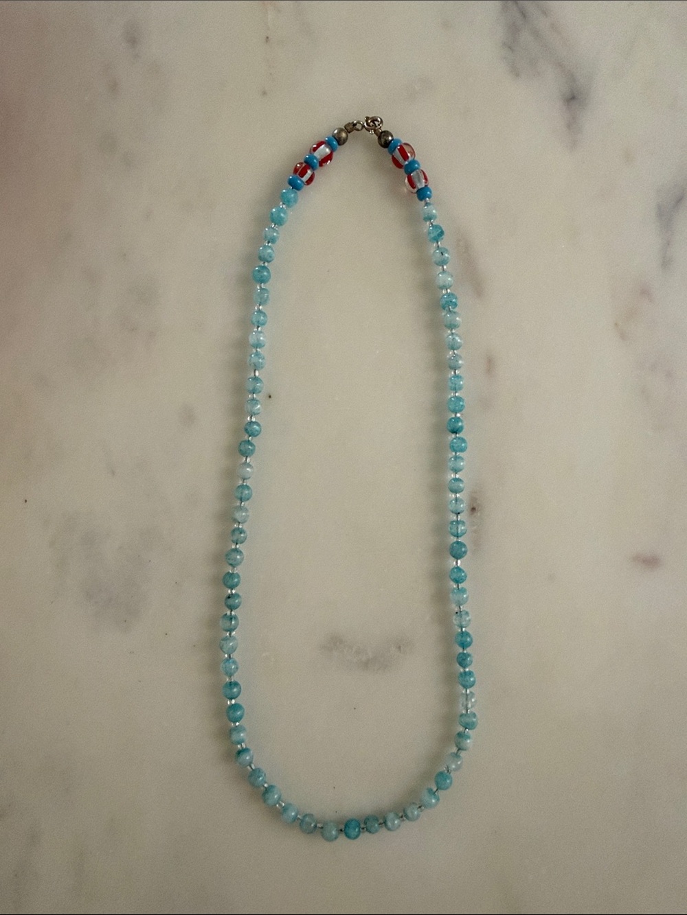 Light Blue Beaded Necklace